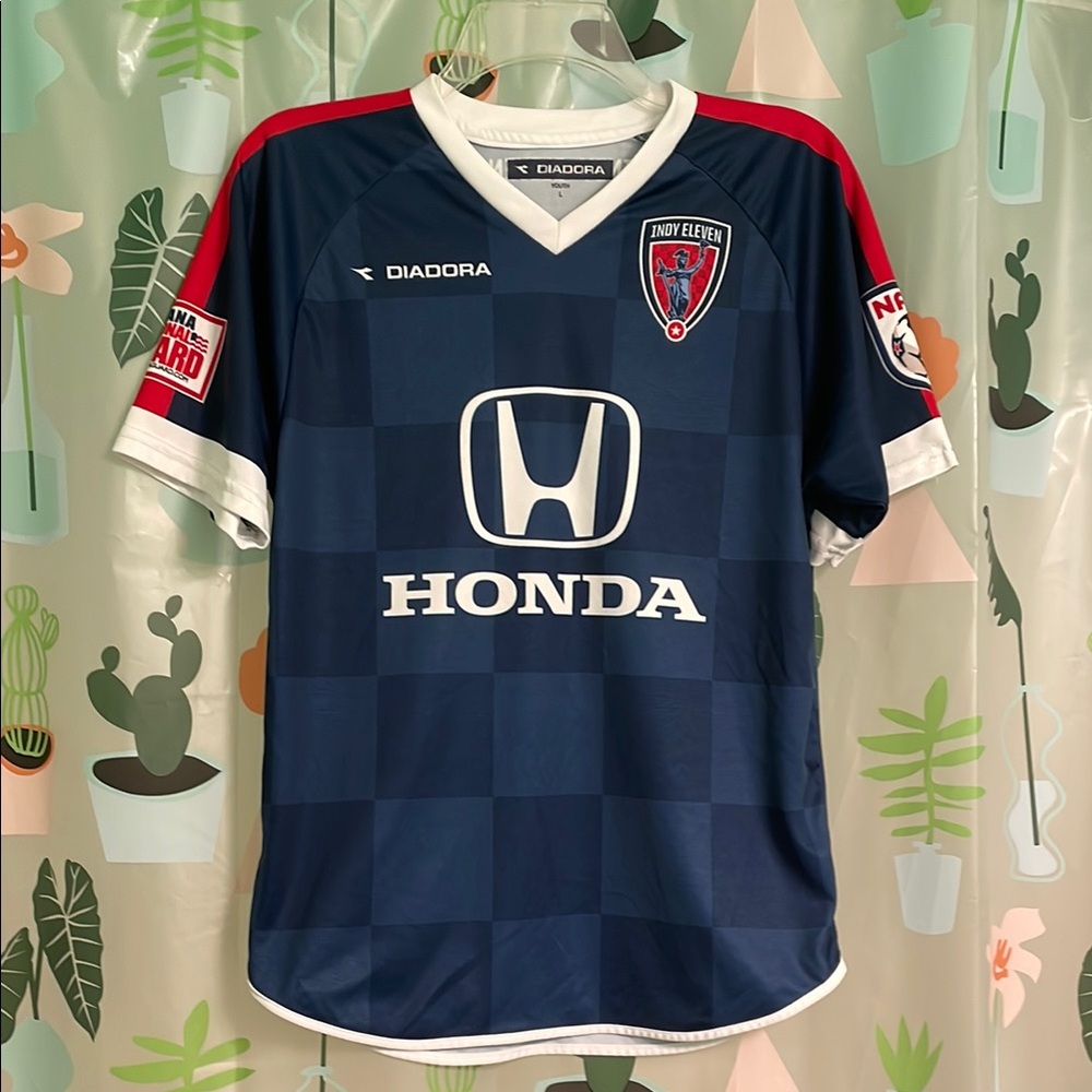 Diadora Blue and Red Soccer Jersey